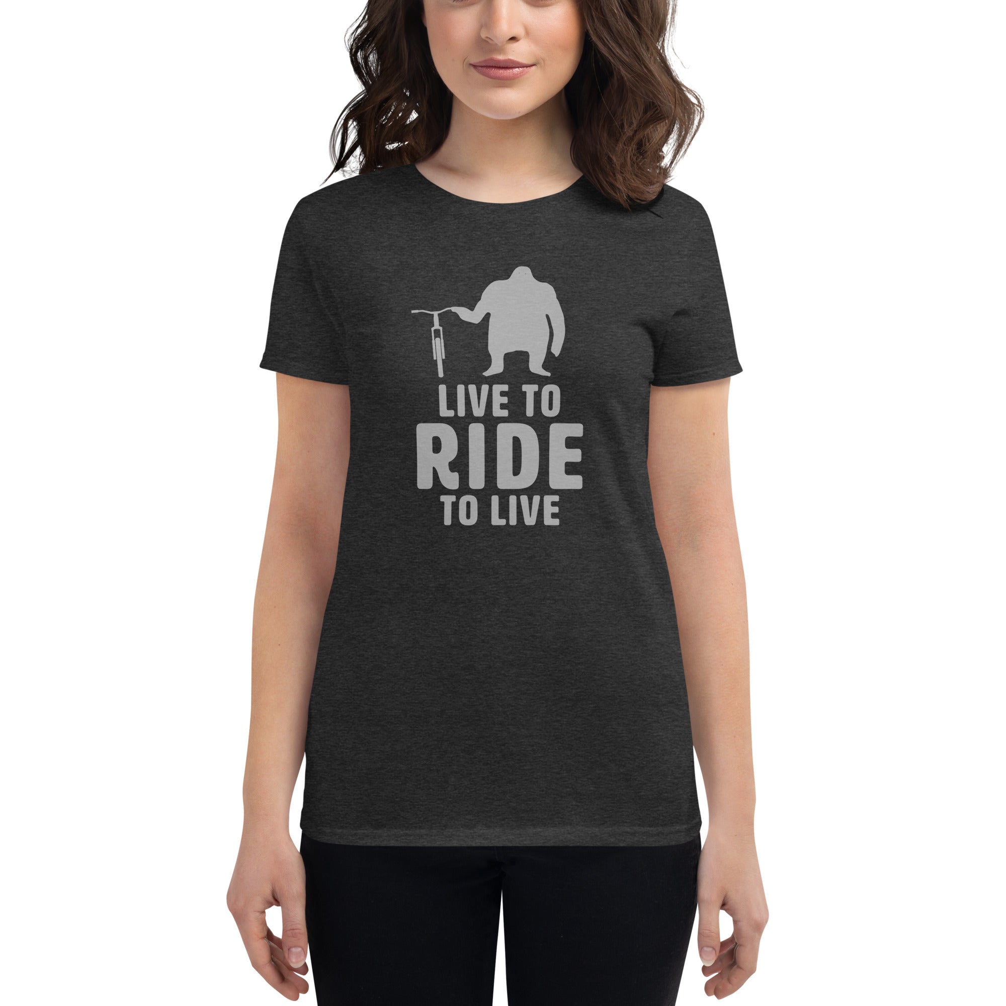 Women's Live to Ride, Ride to Live 100% Cotton T-Shirt, MTB Themed